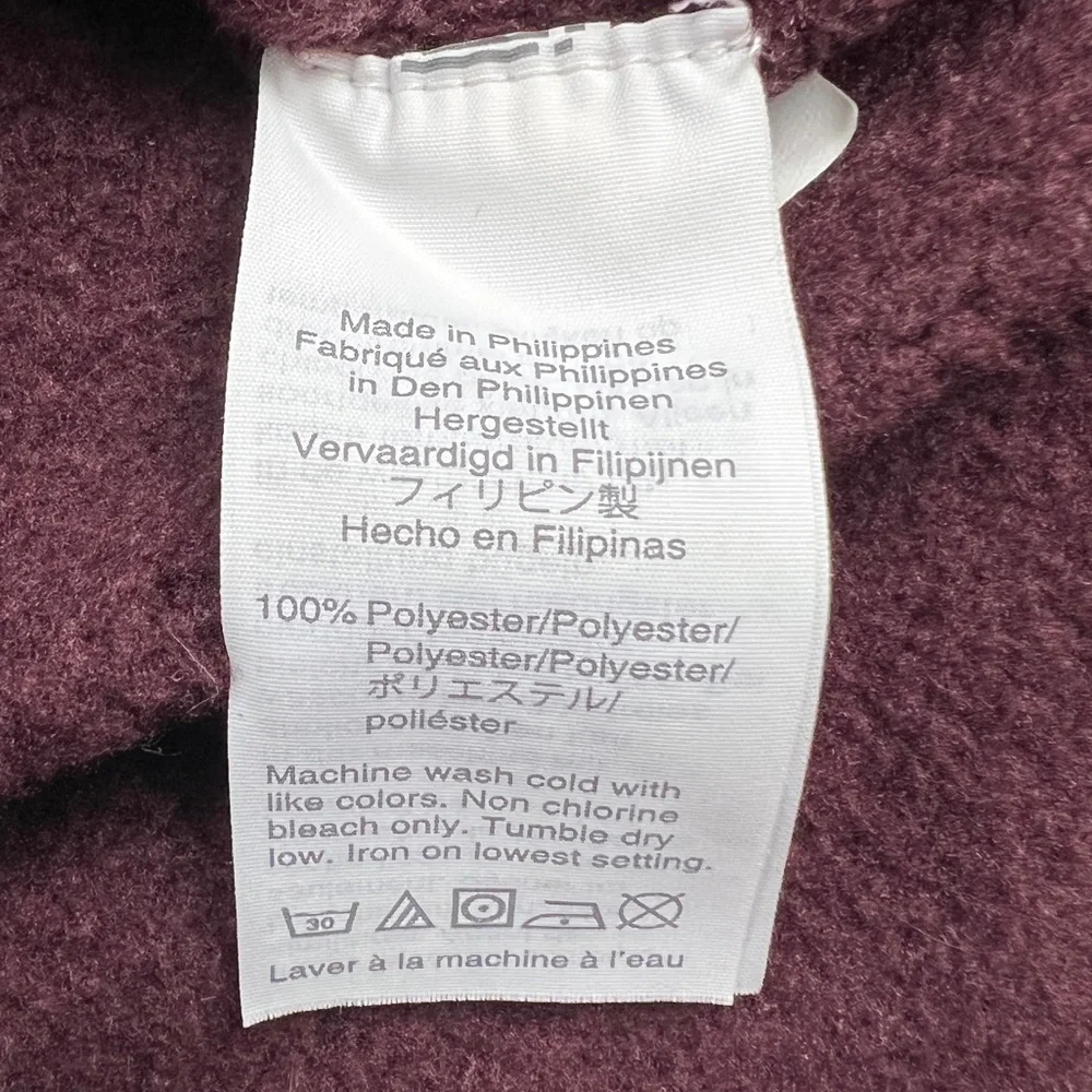 J Crew Authentic Fleece Sweater‎ Mens Large Eggplant Purple Quarter Zip Pullover